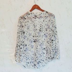 Philosophy Long Sleeve Sheer V-Neck Blouse